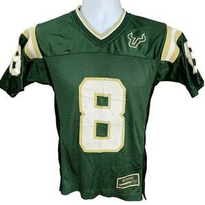 USF Bulls Football Jersey – #8 – Green & Gold – Colosseum Athletics Youth Medium